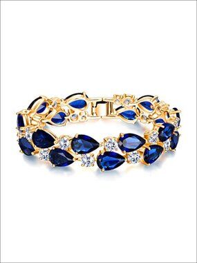 Cubic Zirconia Dual Layer Drop Tennis Bracelet Wedding Prom Jewelry